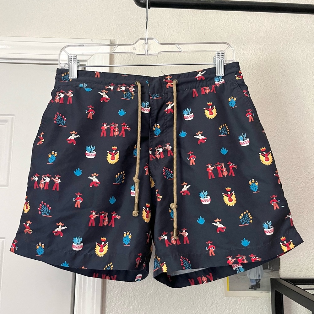 THORSUN black cactus southwest print swim trunks